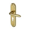 Heritage Brass Door Handle for Euro Profile Plate Henley Design Mayfair finish
