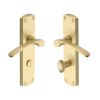 Heritage Brass Door Handle for Bathroom Diplomat Design Satin Brass finish