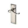 Heritage Brass Door Handle Lever Latch Edwardian Design Satin Nickel finish