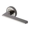 Heritage Brass Door Handle Lever Latch on Round Rose Pyramid Design Polished Nickel finish