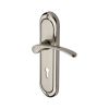 Heritage Brass Door Handle Lever Lock Ambassador Design Mercury finish