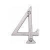 Heritage Brass Numeral 4 Face Fix 76mm (3") Satin Chrome finish