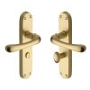 Heritage Brass Door Handle for Bathroom Luna Design Satin Brass finish