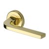 Heritage Brass Door Handle Lever on Rose Bellagio Design Polished Brass Finish