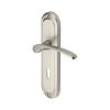 Heritage Brass Door Handle Lever Lock Ambassador Design Satin Nickel finish