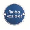 Fire Door Keep Locked Symbol - Satin Anodised Aluminium