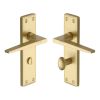 Heritage Brass Door Handle for Bathroom Kendal Design Satin Brass finish