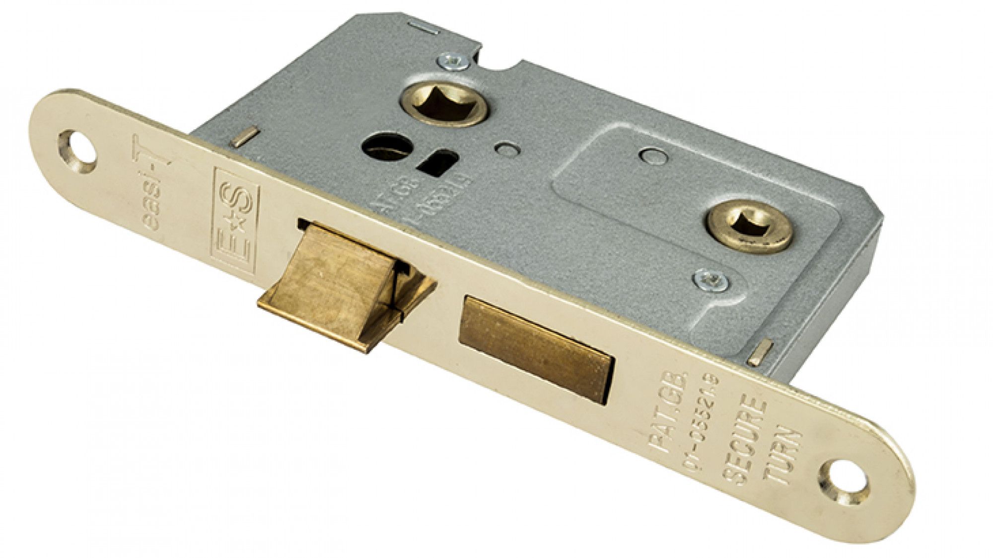 Eurospec EasiT Residential Bathroom Lock 65mm Radius Electro Brassed