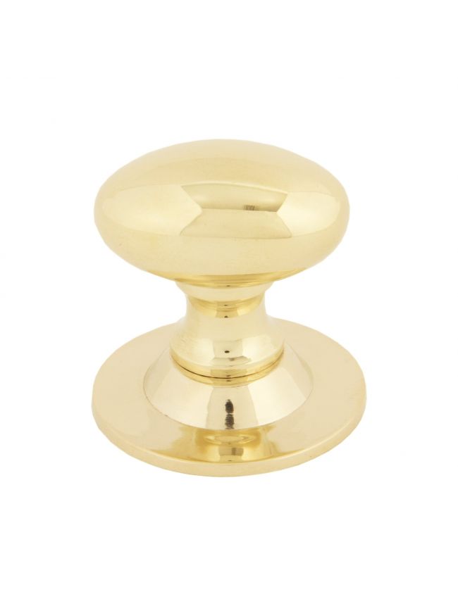 Polished Brass Oval Cabinet Knob 33mm