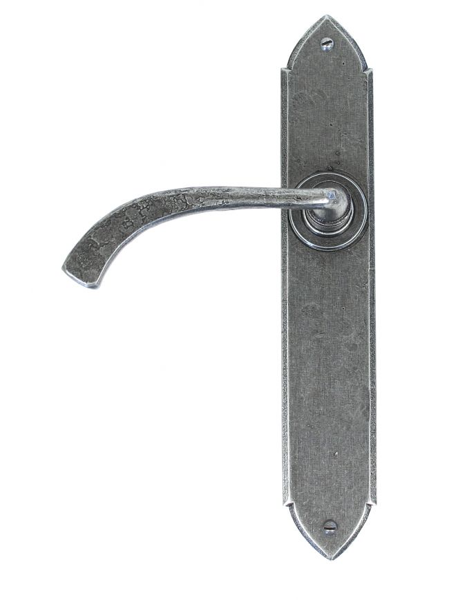 Pewter Gothic Curved Sprung Lever Latch Set