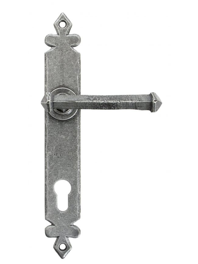 Pewter Tudor Lever Espag. Lock Set