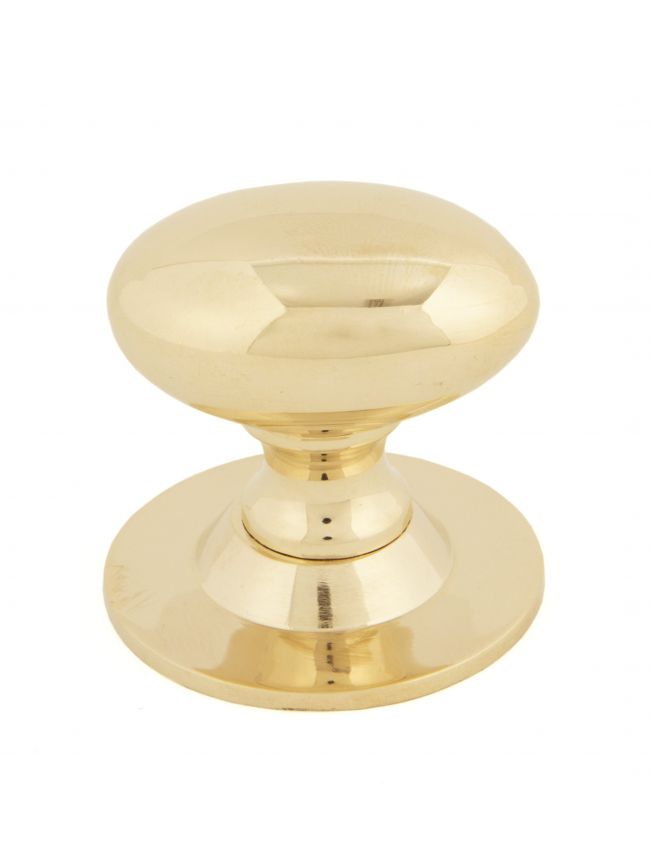 Polished Brass Oval Cabinet Knob 40mm