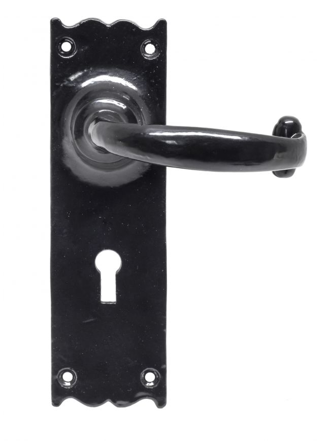 Black Cottage Lever Lock Set