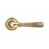 Aged Brass Hammered Newbury Lever on Rose Set (Art Deco) - U