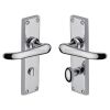 Heritage Brass Door Handle for Bathroom Windsor Design Polished Chrome finish