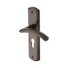 Heritage Brass Door Handle for Euro Profile Plate Centaur Design Matt Bronze finish