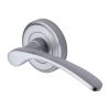 Heritage Brass Door Handle Lever Latch on Round Rose Sophia Design Satin Chrome finish