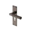 Heritage Brass Door Handle for Euro Profile Plate Bauhaus Design Matt Bronze finish