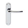 Lilla Lever On Latch Backplate - Polished Chrome