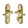 Heritage Brass Door Handle for Bathroom Gainsborough Design Polished Brass finish