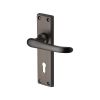 Heritage Brass Door Handle Lever Lock Windsor Design Matt Bronze finish