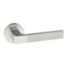 Forme Asti Lever Door Handle on Minimal Round Rose - Satin Chrome/Polished Chrome