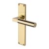 Heritage Brass Bauhaus Lever Latch Door Handle on 200mm Plate Polished Brass finish