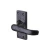 The Tudor Door Handle Lever Latch Windsor Design Black Iron