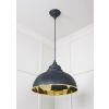 Smooth Brass Harborne Pendant in Soot