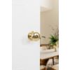 Old English Harrogate Solid Brass Mushroom Mortice Knob on Concealed Fix Rose - Polished Brass