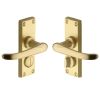 Heritage Brass Door Handle for Privacy Set Windsor Short Design Satin Brass finish