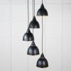 Smooth Brass Brindley Cluster Pendant in Elan Black