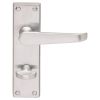 Victorian Lever On Wc Bathroom Backplate - Satin Chrome