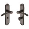 Heritage Brass Door Handle for Bathroom Maya Design Matt Bronze finish