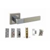 Atlantic Montana Dorpac (3" Latch, 3"x2" Hingesx3) - Satin Nickel/Polished Chrome