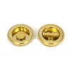 Polished Brass 60mm Art Deco Round Pull - Privacy Set