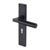 Heritage Brass Bauhaus Lever Lock Door Handle on 200mm Plate Matt Black finish