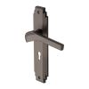 Heritage Brass Door Handle Lever Lock Tiffany Design Matt Bronze Finish