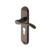 Heritage Brass Door Handle for Euro Profile Plate Maya Design Matt Bronze finish