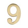 Heritage Brass Numeral 9 Self Adhesive 51mm (2") Satin Brass finish