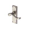 Heritage Brass Door Handle Lever Latch Bedford Short Design Satin Nickel finish