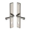 Heritage Brass Multi-Point Door Handle Lever Lock Colonial LH Design Satin Nickel finish