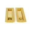 Polished Brass 175mm Plain Rectangular Pull - Privacy Set