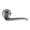 Sorrento Door Handle Lever Latch on Round Rose Capri Design Satin Chrome finish