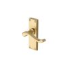 Heritage Brass Door Handle Lever Latch Bedford Short Design Satin Brass finish