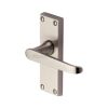 Heritage Brass Door Handle Lever Latch Victoria Short Design Satin Nickel finish