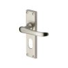 Heritage Brass Door Handle for Oval Profile Plate Windsor Design Satin Nickel finish