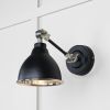 Smooth Nickel Brindley Wall Light in Elan Black