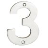 Numerals Number 3 - Bright Stainless Steel