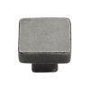 Rustic Pewter Cabinet Knob Square Design 32mm